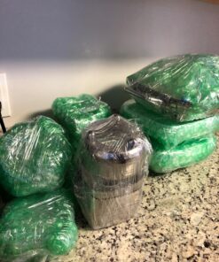 Sam Wrap (R) Stretch Wrap 5" x 1000' Roll with Handle, 80 Gauge Extra Thick Durable Self-Adhering Plastic Wrap for Moving, Packing Wrap Industrial Strength, Clear Plastic Pallet Shrink (2 Pack) 2 Pack 43 815 eiiQuL