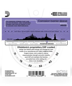 D’Addario EXP26 Coated Phosphor Bronze Acoustic Guitar Strings, Light, 11-52 – Offers a Warm, Bright and Well-Balanced Acoustic Tone and 4x Longer Life - With NY Steel for Strength and Pitch Stability Custom Light, 11-52 1-Pack 7 815 rGfDREL
