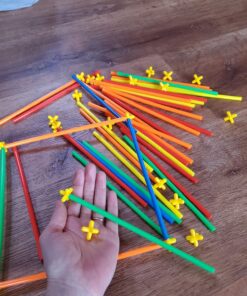 Straw Constructor STEM Building Toys 800 pcs-Colorful Interlocking Plastic Enginnering Toys- Fun- Educational- Safe for Kids- Develops Motor Skills-Construction Blocks- Best Gift for Boys and Girls 25 8151ZKX9 UL