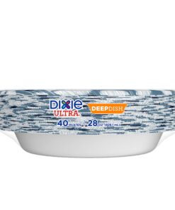 Dixie Ultra Deep Dish Paper Plates, 9 9/16 inch Dinner Size Printed Disposable Plates, 40 Count (1 Pack of 40 Plates) 13 8151z05BCFS