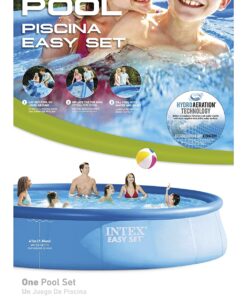 Intex 26175EH Easy Set 18 Feet by 48 Inch Round Inflatable Outdoor Backyard Above Ground Swimming Pool Set with Cover, Ladder, and Filter, Blue 18FT x 48IN 41 8152vsj6j L
