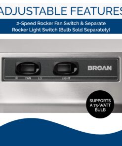 Broan-NuTone 413604 Non-Ducted Ductless Range Hood Insert with Light, Exhaust Fan for Under Cabinet, 36-Inch, Stainless Steel 19 8153YeHZ8L