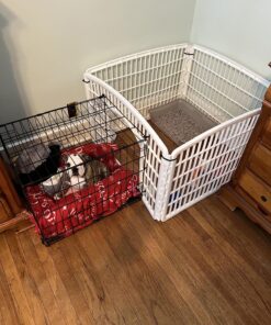IRIS USA 24-inch Exercise 4-Panel Pet Playpen with Door, White 4 Panel w/ door 42 8154c7DX1L