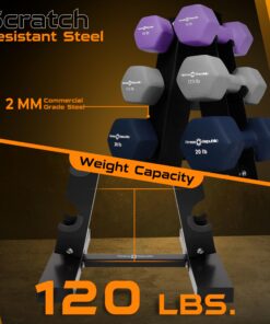 Fitness Republic Neoprene Dumbbells Weight Storage Rack - 2.0 MM Thick Steel Weight Organizer - Ideal Choice for Home Gym - Easy to Assemble and Store 15lb,17.5lb,20lb+3-Tier-Rack 13 8155g49R8KL