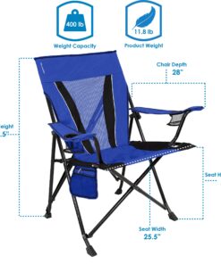 Kijaro XXL Dual Lock Portable Camping Chair - Supports Up to 400lbs - Enjoy The Outdoors in a Versatile Folding Chair, Sports Chair, Outdoor Chair & Lawn Chair Cayman Blue Iguana 16 81566sGDLcL 3