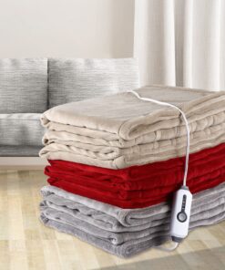 Electric Heated Blanket 72"x84" Full Size with 4 Heating Levels and 10 Hours Auto-Off Large Oversized Heating Blanket with Soft Plush Fabric for Bedding - Beige Full(72"x84") 28 8156Tv1yZDL