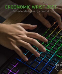 Alternative view of Razer Ornata Chroma Gaming Keyboard: Hybrid Mechanical Key Switches - Customizable Chroma RGB Lighting - Individually Backlit Keys - Detachable Plush Wrist Rest - Programmable Macro Functionality