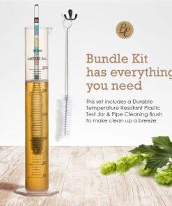 Brewer's Elite Hydrometer & Plastic Test Jar - for Home Brew Beer, Wine, Mead and Kombucha - Deluxe Triple Scale Set, Hardcase and Cloth - Specific Gravity ABV Tester Hydrometer & Plastic Test Jar Kit 34 81588rLwSbL