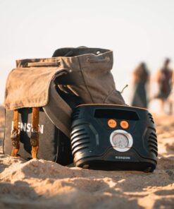 Kensun AC/DC Power Supply Portable Air Compressor Pump with Analog Display to 100 PSI for Home (110V) and Car (12V), Tire Inflator with Adaptors for Cars, Trucks, Bicycles, Balls 16 8158mHlNB9L