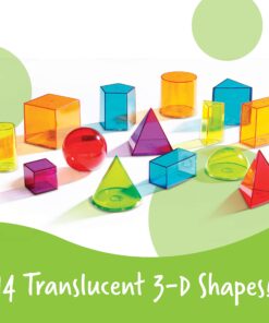 Learning Resources View-Thru Geometric Solids - Geometric Shapes, Back to School Supplies Must Haves, Math Teacher Supplies Helper 15 815AM2ErtXL