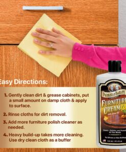 PARKER & BAILEY FURNITURE CREAM - Multisurface Wood Cleaner And Polish Furniture Quick Shine Restorer Protector Kitchen Cabinets Surface Cleaner House Cleaning Supplies Home Improvement, 16oz 16 Fl Oz (Pack of 1) 29 815CeMjI0rL