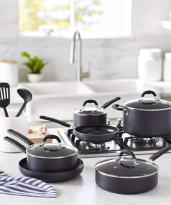 Amazon Basics Hard Anodized Non-Stick 12-Piece Cookware Set, Black - Pots, Pans and Utensils 15 815DJFr3HBL