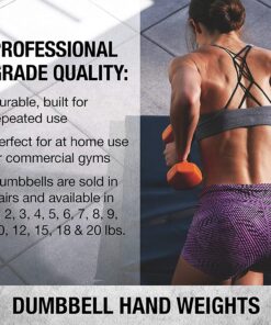 Dumbbells Hand Weights Set of 2 - Vinyl Coated Exercise & Fitness Dumbbell for Home Gym Equipment Workouts Strength Training Free Weights for Women, Men (1-10 Pound, 12, 15, 18, 20 lb) (H) Black | 8-Pound 9 815EfxNo5cS