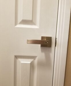 Probrico Square Satin Nickel Bedroom and Bathroom Privacy Door Levers Lockset Keyless Door Locks Handles, Pack of 10 10 Pack Brushed Nickel 21 815F ytmf5L