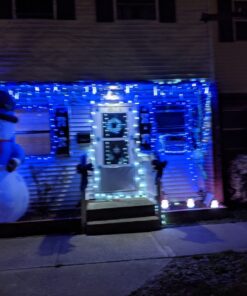 OMGAI LED Meteor Shower Rain Lights - Waterproof Drop Icicle Snow Falling Raindrop 30cm 8 Tubes Cascading Lights for Wedding Xmas Home Décor, Blue 20 815FROqvN4L