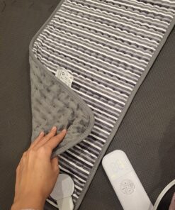 Heating Pad for Back, Neck and Shoulder Pain Relief, Electric Heating Pads for Cramps with 6 Heat Settings, Auto Shut-Off, Moist Dry Heat Options, Machine Washable, 12" x 24", Gifts for Women, Men Stripe 46 815GkJ7GKyL