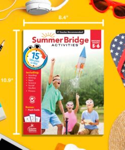 Summer Bridge Activities 5th to 6th Grade Workbooks, Math, Reading Comprehension, Writing, Science, Social Studies, Fitness Summer Learning, 6th Grade Workbooks All Subjects With Flash Cards 22 815GmieFDL