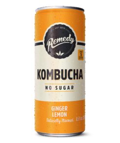 Remedy Kombucha Tea Organic Drink - Sugar Free, Keto, Vegan, Non-GMO, Gluten Free & Low Calorie - Sparkling Live Beverage w/ Gut Health & Probiotic Like Benefits - Ginger Lemon - 8.5 Fl Oz Can, 24-Pack 8.5 Fl Oz (Pack of 24) 18 815HVWXluwL