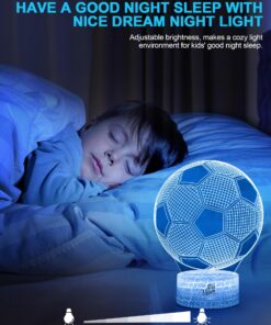 Nice Dream Soccer Night Light for Kids, 3D Illusion Night Lamp, 16 Colors Changing with Remote Control, Room Decor, Gifts for Children Boys Girls 01-Soccer 15 815IGjbNQRL