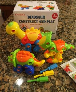 Kidtastic Dinosaur Toys, 106 pcs Take Apart Stem Learning Toys with Screwdriver, Ages 3-6 Year Kids Birthday Gift, Fun Construction for Boys and Girls - Build a Dinosaur, 3 yr Old Toddler Toys 39 815ImodpSL
