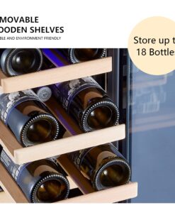 Kalamera Mini Fridge 18 Bottle - 12 inch Wine Cooler Refrigerator, Built-in or Freestanding, with Stainless Steel & Double-Layer Tempered Glass Door, and Temperature Memory Function Wine Fridge 12Inch/18 Bottles 16 815JIaKXUvS