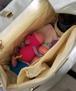 VS VOGSHOW Diaper Bag Backpack, Multifunction Stylish Travel Baby Bag Backpack with Crossbody Strap, Maternity Nappy Bag Gray 103 815K73ZwalL