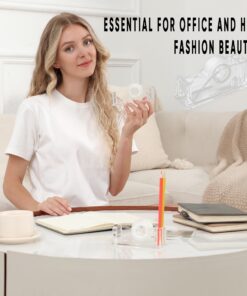 2-Piece Acrylic Tape Dispenser Desk Set - Durable, Stylish, and Versatile for Home, Office, or School - Fits Standard, Large, and Extra Large Tape Rolls - Desktop Convenience for Easy Organizing transparent 34 815LVje9 GL