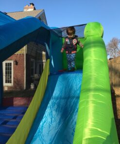 Bounceland Royal Palace Inflatable Bounce House, with Long Slide, Large Bouncing Area, Basketball Hoop and Sun Roof, 13 ft x 12 ft x 9 ft H, UL Strong Certified Blower, Castle Kids Party Theme With Blower 55 815M1T SH2L