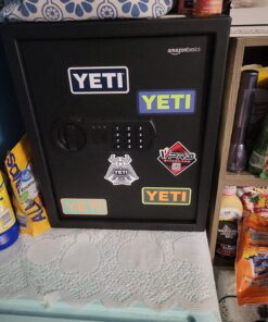 Amazon Basics Steel Home Security Safe with Programmable Electronic Keypad Lock, Secure Documents, Jewelry, Valuables, 1.52 Cubic Feet, Black, 13.8"W x 13"D x 16.5"H 61 815NYbp0eL