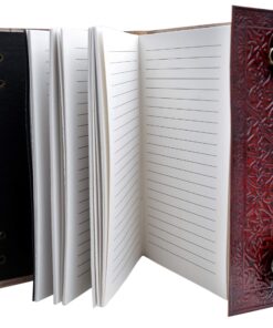 Leather World Ltd. Large Vintage Heart Embossed Leather Journal/instagram Photo Album (Handmade Paper) - Coptic Bound with Lock Closure 8 815P5U8EDL