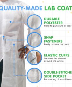 Makerspace Lab Disposable Lab Coats, White, Child Extra Small, 10 Pack 10 815PDDxzg L 1
