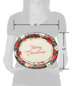 American Greetings 36-Count 13.5 in. Paper Dinner Plates, Winter Floral Christmas Party Supplies Christmas Platter 9 815SPByXBuL