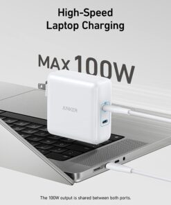Alternative view of Mac Book Pro Charger, Anker 100W Fast Charger, 2 Port Power Adapter - Compatible With USB C Devices Including MacBook Pro/Air, iPad Pro, iPhone 15/Pro/Pro Max, Google Pixelbook (Cable Not Included)