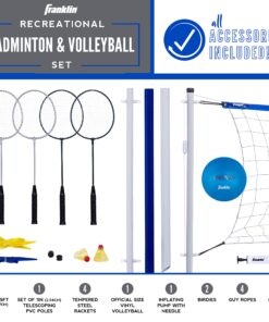 Franklin Sports Volleyball and Badminton Set Recreational Badminton/Volleyball Set 19 815TKSCgUnL