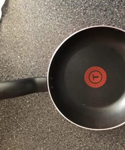 T-fal Initiatives Nonstick Cookware Set 18 Piece Oven Safe 350F Pots and Pans, Dishwasher Safe Red 18-Piece 50 815TjQ94zbL