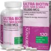 Bronson Ultra Biotin 10,000 Mcg Hair Skin and Nails Supplement, Non-GMO, 120 Vegetarian Capsules 120 Count (Pack of 1) 18 815U0A7qjuL