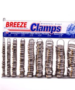Breeze - 6210 ASSORTMENT Hose Clamp Display Assortment, Automotive Assortment, 1 assortment contains: 200 assorted Automotive Clamps, one 6200 Empty Rack