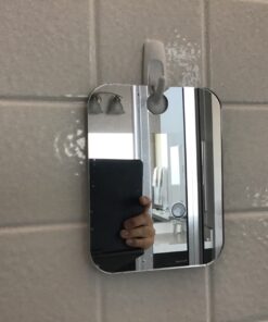 The Shave Well Company Deluxe Anti-Fog Shaving Mirror | Fogless Bathroom Shower Mirror with Handheld Option for Men and Women | Hanging Shower Mirror Includes Long-Lasting Removable Adhesive Hook 36 815VNs2aehL