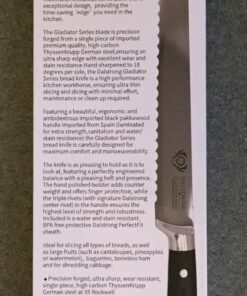 Dalstrong Serrated Bread Knife - 10 inch - Gladiator Series Elite - Forged High-Carbon German Steel - G10 Handle Kitchen Knife - Sheath Included - Razor Sharp Slicer - Slicing Knife - NSF Certified 10" 43 815WEDQGWcL