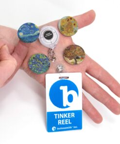 Buttonsmith Van Gogh Starry Night Tinker Reel Retractable Badge Reel - with Alligator Clip and Extra-Long 36 inch Standard Duty Cord - Made in The USA Badge Reel with Alligator Swivel Clip 12 815Y2VcKylL