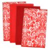 DII Cleaning Collection Multi-Purpose Microfiber, Red Damask, Dishtowel Set 18 815Zbs0et0L