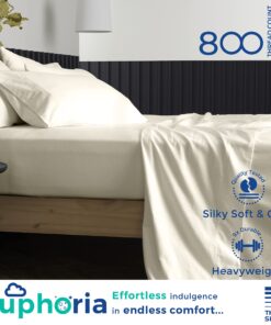 Alternative view of THREAD SPREAD Twin Sheet Set, 800 Thread Count 100% Egyptian Cotton Sheets Twin Size Bed Sheet Set - 3 Piece Cooling Sheets - Soft Luxury Hotel Sheets - Deep Pocket Twin Sheets Set - Ivory