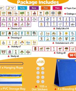 Torlam Visual Schedule for Kids Chore Chart, Morning Bedtime Routine Chart for Toddlers, Responsibility Daily Schedule Board Communication Cards Autism Learning Materials for Home School, 86 Cards 36 815aPCxw7L