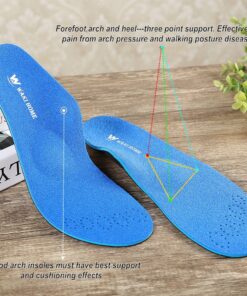 WAKI HOME Orthotics Insoles/Inserts/Pads with Arch Supports for Flat Feet,Plantar Fasciitis,Feet Pain,Pronation,Metatarsal Support for Men and Women Blue US Men 4-4 1/2---Women 6-6 1/2 (9.06")(230MM) 12 815aps PlSL