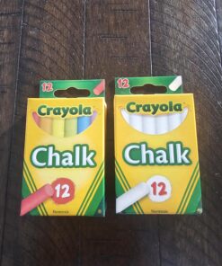 Crayola Non-Toxic White Chalk(12 ct box)and Colored Chalk(12 ct box) Bundle 18 815azgntXRL