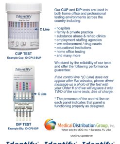5 Pack Identify Diagnostics 10 Panel Drug Test Cup - Testing Instantly for 10 Different Drugs THC50, COC, OXY, MOP, AMP, BAR, BZO, MET, MTD, PCP ID-CP10 (5) 5 19 815dbiA6 6L 4