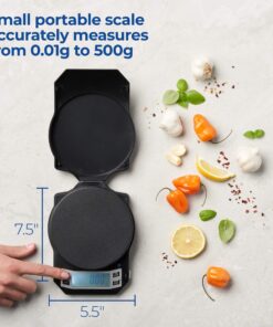 Precision Digital Kitchen Weight Scale, Food Measuring Scale, 500g x 0.01g (Black), LB-501 500x0.01g 21 815dxMKKitL