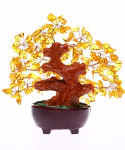 Alternative view of Parma77 Citrine Crystal Tree, Yellow Healing Crystals Gemstone Bonsai Tree Money Tree, Yellow Room Decor Cubicle Office Desk Decor for Women, Feng Shui Wealth and Luck Spiritual Gifts for Women Gold