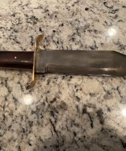 SZCO Supplies 15” Classic Wood Handle Carbon Steel Bowie Blade Outdoor Survival Knife,Brown/Brass 46 815fR22ZDeL