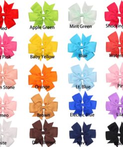 CÉLLOT 40Pcs 3 Inch Boutique Grosgrain Ribbon Pinwheel Hair Bows Alligator Clips For Girls Toddlers Accessories Teens Gifts In Pairs 40pcs/20color-A 23 815jIOIC3TL